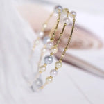 AAA+ 9mm Tahitian Peacock Green Pearl Strand Bangles - 18K Yellow Gold Etsy
