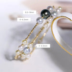 AAA+ 9mm Tahitian Peacock Green Pearl Strand Bangles - 18K Yellow Gold Etsy