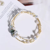 AAA+ 9mm Tahitian Peacock Green Pearl Strand Bangles - 18K Yellow Gold Etsy
