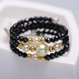 Natural Akoya Pearl & Black Spinel Handmade 18K  Yellow Gold Akoya Pearl Ring, Seawater Pearl Black Spinel Ring, Beaded Ring Etsy