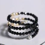 Natural Akoya Pearl & Black Spinel Handmade 18K  Yellow Gold Akoya Pearl Ring, Seawater Pearl Black Spinel Ring, Beaded Ring Etsy
