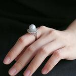 5A+ Natural South Sea White Pearl Flower Ring, 925 Silver White Pearl Ring, Open Ring, Valentine's Day Gift Idea, Cluster Ring, Carved Ring Etsy