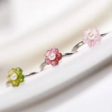 Natural Seawater Pearl Akoya Pearl & Red Tourmaline Handmade S925 Silver Akoya Pearl Ring, Gift Idea, Flower Ring, Tourmaline Ring Etsy