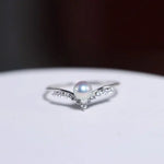 Akoya Pearl Cluster Ring - 14K White Gold Crown Ring Silver Pearl Etsy