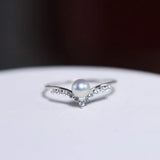 Akoya Pearl Cluster Ring - 14K White Gold Crown Ring Silver Pearl Etsy