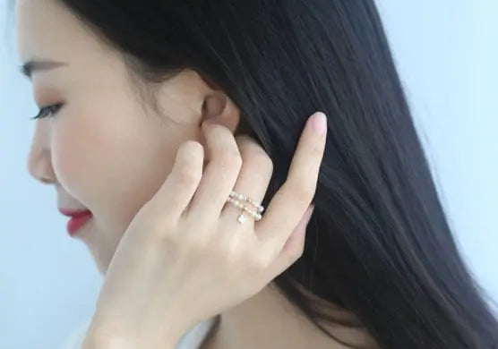 Akoya Pearl Ring - 18K Yellow Gold Band Etsy