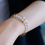 5A+ Natural Akoya Pearl 5-9mm Handmade 18K Yellow  Gold Madama Bracelets, Seawater Pearl, Gift for Her, Golden Pearl, Gift Idea Etsy