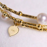 5A+ Natural Akoya Pearl 5-9mm Handmade 18K Yellow  Gold Madama Bracelets, Seawater Pearl, Gift for Her, Golden Pearl, Gift Idea Etsy