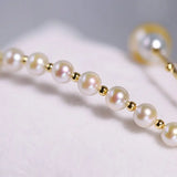 5A+ Natural Akoya Pearl 5-9mm Handmade 18K Yellow  Gold Madama Bracelets, Seawater Pearl, Gift for Her, Golden Pearl, Gift Idea Etsy