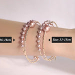4.5-10mm Natural Pink Purple High Luster Pearl Handmade 18k  Yellow Gold Beaded Pearl Bracelets, Rose Pink Pearl Bracelets, Gift Idea Etsy