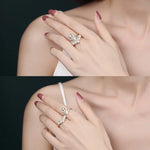 925 Silver White Pearl CZ Diamond Ring - Open Cluster Crown Design Etsy