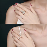 925 Silver White Pearl CZ Diamond Ring - Open Cluster Crown Design Etsy