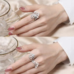 925 Silver White Pearl CZ Diamond Ring - Open Cluster Crown Design Etsy