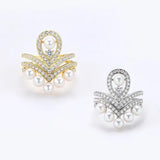 925 Silver White Pearl CZ Diamond Ring - Open Cluster Crown Design Etsy