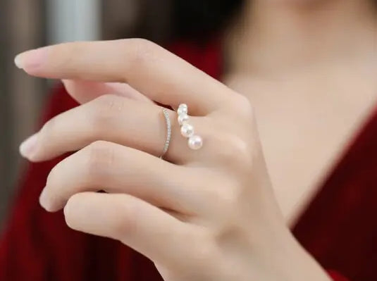 Akoya Pearl  Diamond Ring - 18K Yellow Gold White Pink Pearl Etsy