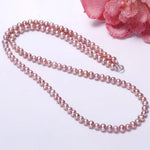 5A+ High Luster Pink Purple Pearl Handmade Silver 925 Beaded Pearl Necklace, Freshwater Pearl Choker, Pink Pearl, Beaded Choker, Gift Idea - LaCorserArtJewelry