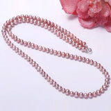 5A+ High Luster Pink Purple Pearl Handmade Silver 925 Beaded Pearl Necklace, Freshwater Pearl Choker, Pink Pearl, Beaded Choker, Gift Idea - LaCorserArtJewelry