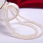 5A+ High Luster White Pearl Handmade Silver 925 Beaded Pearl Necklace, Freshwater Pearl Choker, Pink Pearl, Beaded Choker, Gift Idea Etsy