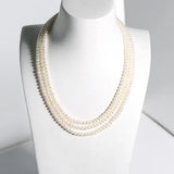 5A+ High Luster White Pearl Handmade Silver 925 Beaded Pearl Necklace, Freshwater Pearl Choker, Pink Pearl, Beaded Choker, Gift Idea Etsy