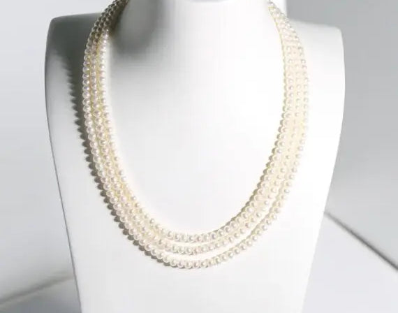 5A+ High Luster White Pearl Handmade Silver 925 Beaded Pearl Necklace, Freshwater Pearl Choker, Pink Pearl, Beaded Choker, Gift Idea Etsy