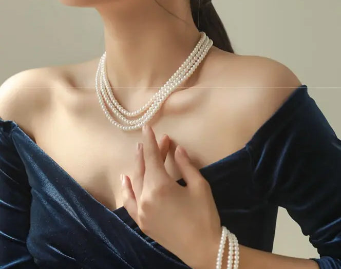 5A+ High Luster White Pearl Handmade Silver 925 Beaded Pearl Necklace, Freshwater Pearl Choker, Pink Pearl, Beaded Choker, Gift Idea Etsy