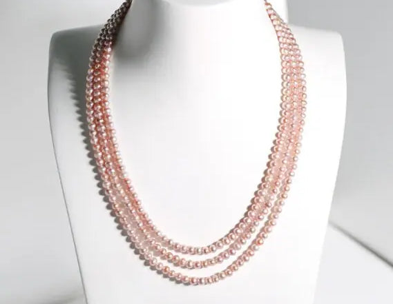 5A+ High Luster White Pearl Handmade Silver 925 Beaded Pearl Necklace, Freshwater Pearl Choker, Pink Pearl, Beaded Choker, Gift Idea Etsy