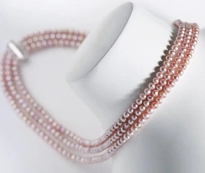 5A+ High Luster White Pearl Handmade Silver 925 Beaded Pearl Necklace, Freshwater Pearl Choker, Pink Pearl, Beaded Choker, Gift Idea Etsy