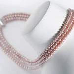 5A+ High Luster White Pearl Handmade Silver 925 Beaded Pearl Necklace, Freshwater Pearl Choker, Pink Pearl, Beaded Choker, Gift Idea Etsy