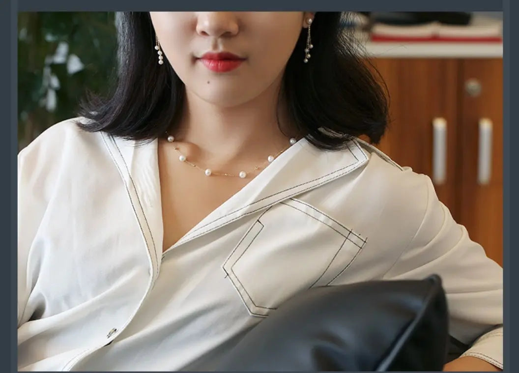 5A+ High Luster White Pearl Handmade 18k Solid Yellow Gold Necklace, Freshwater Pearl Choker, White Pearl, Beaded Choker, Gift Idea Etsy