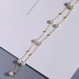 5A+ High Luster White Pearl Handmade 18k Solid Yellow Gold Necklace, Freshwater Pearl Choker, White Pearl, Beaded Choker, Gift Idea Etsy