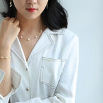 5A+ High Luster White Pearl Handmade 18k Solid Yellow Gold Necklace, Freshwater Pearl Choker, White Pearl, Beaded Choker, Gift Idea Etsy