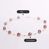 18K Gold Pearl Necklace - Purple Rose Beaded Choker Etsy