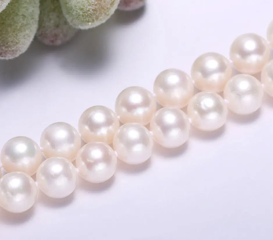 11mm Natural High Luster White Pink Pearl Handmade Silver 925 Beaded Pearl Necklace, Freshwater Pearl Choker, Akoya Pearl, Beaded Choker Etsy