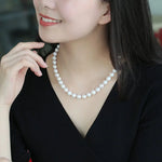 11mm Natural High Luster White Pink Pearl Handmade Silver 925 Beaded Pearl Necklace, Freshwater Pearl Choker, Akoya Pearl, Beaded Choker Etsy