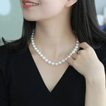 11mm Natural High Luster White Pink Pearl Handmade Silver 925 Beaded Pearl Necklace, Freshwater Pearl Choker, Akoya Pearl, Beaded Choker Etsy