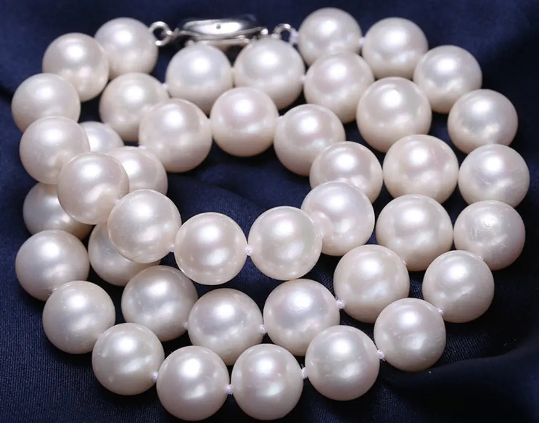 11mm Natural High Luster White Pink Pearl Handmade Silver 925 Beaded Pearl Necklace, Freshwater Pearl Choker, Akoya Pearl, Beaded Choker Etsy