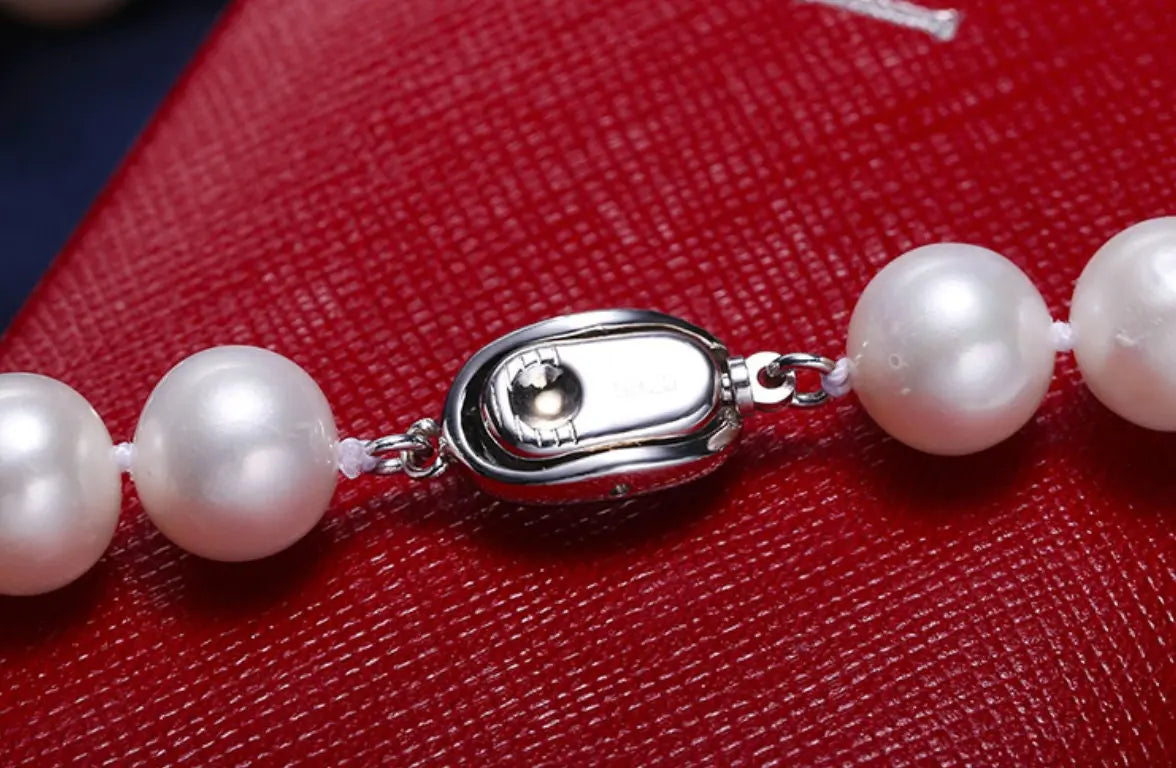 11mm Natural High Luster White Pink Pearl Handmade Silver 925 Beaded Pearl Necklace, Freshwater Pearl Choker, Akoya Pearl, Beaded Choker Etsy