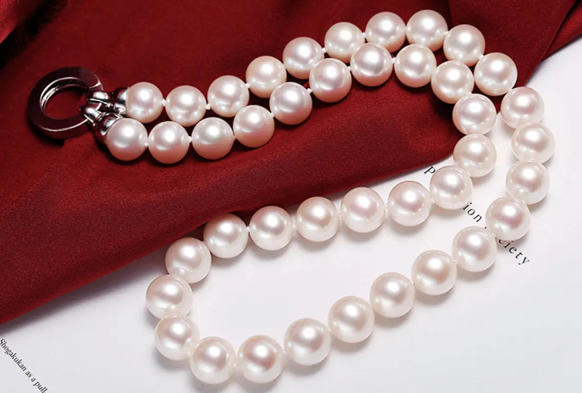 12mm Freshwater Pearl Necklace - Silver 925 Strand Choker Etsy