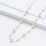 Akoya Pearl Choker Necklace - 5mm Pink Pearl with 18K Yellow Gold Etsy