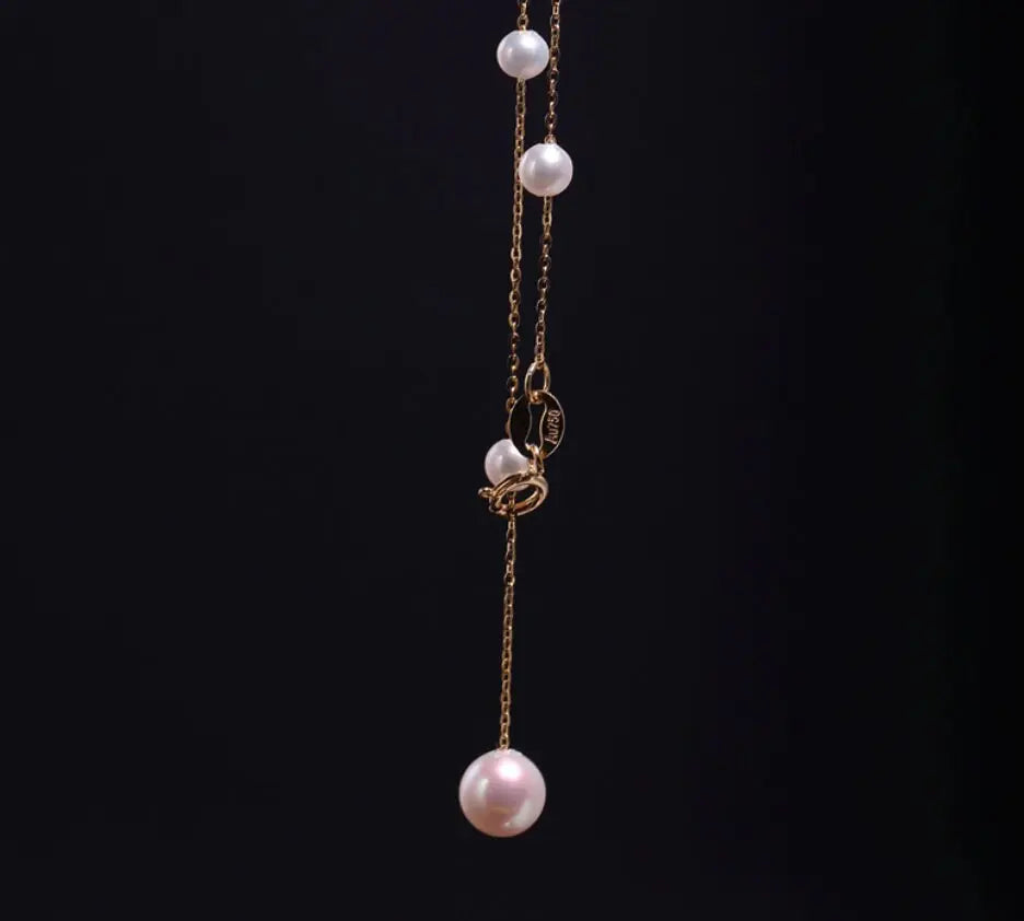 5A+ High Luster White Pink Pearl 3.5-4mm Handmade 18k Solid Yellow Gold Beaded Pearl Necklace, Freshwater Pearl Choker,  Beaded Choker Etsy