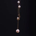 5A+ High Luster White Pink Pearl 3.5-4mm Handmade 18k Solid Yellow Gold Beaded Pearl Necklace, Freshwater Pearl Choker,  Beaded Choker Etsy