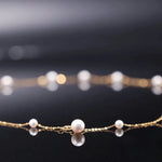 5A+ High Luster White Pink Pearl 3.5-4mm Handmade 18k Solid Yellow Gold Beaded Pearl Necklace, Freshwater Pearl Choker,  Beaded Choker Etsy