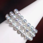 AAA+ Natural Akoya Silver Pearl Necklace - 7mm Grey Pearl Strand Etsy