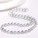 AAA+ Natural Akoya Silver Pearl Necklace - 7mm Grey Pearl Strand Etsy