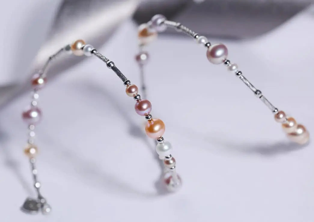 3-6.5mm Natural Colorful High Luster Pearl Beaded Bracelets, S925 Bracelets Akoya Pearl, Golden Pearl Bracelets Etsy