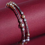 3-6.5mm Natural Colorful High Luster Pearl Beaded Bracelets, S925 Bracelets Akoya Pearl, Golden Pearl Bracelets Etsy