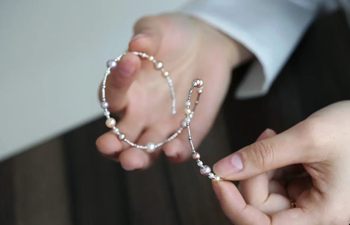 Trendy Mixed Pearls Silver Bangle - 925 Beaded Pearls Accents, High Luster Pearls, Perfect for Layering Jewelry Etsy