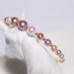 Colorful Purple Pearl Strand Bracelet - 18K Yellow Gold Etsy