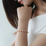 Colorful Purple Pearl Strand Bracelet - 18K Yellow Gold Etsy