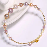 Colorful Purple Pearl Strand Bracelet - 18K Yellow Gold Etsy
